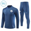 Manchester City Trenings Collegegenser 2024-25 Kvart-Zip Navy - Barn